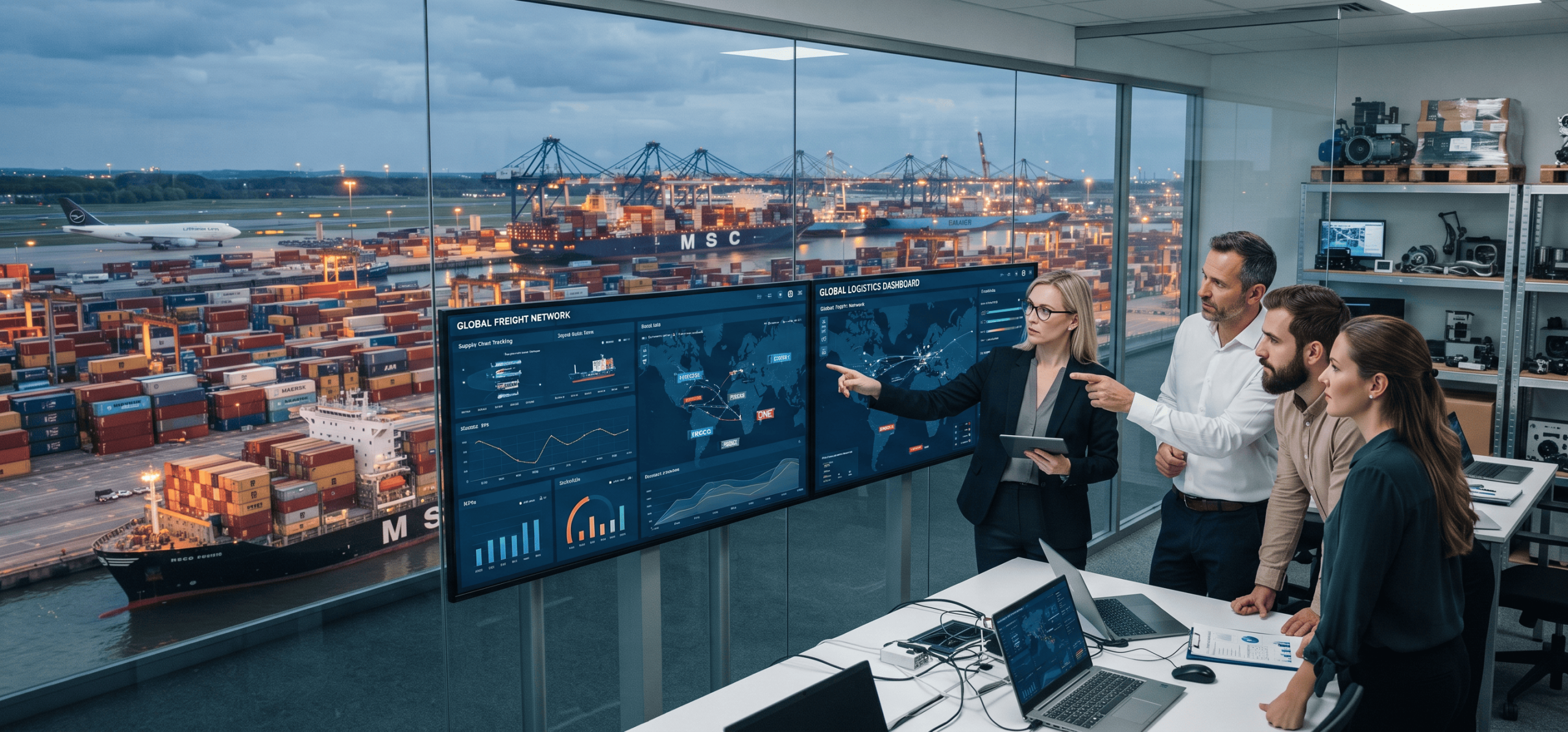 Modern logistics and export operations showcasing VERTEX's efficient supply chain management and international trade expertise