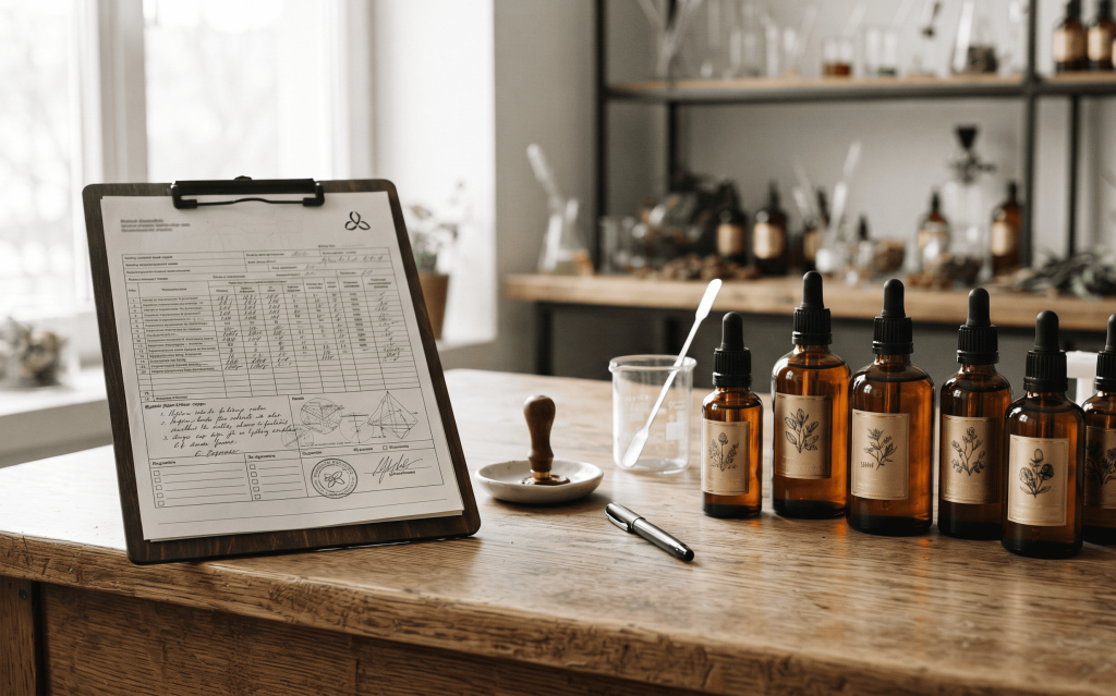 Perfume Quality Assurance inspection of raw fragrance materials before production