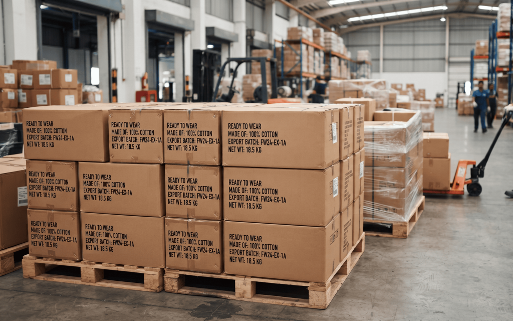 VERTEX apparel packaging and export preparation for global buyers