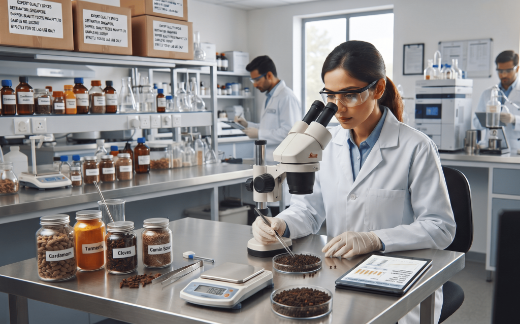 Laboratory quality testing of export spices before international shipment