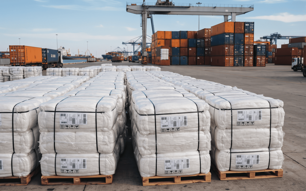 Bulk polyester fiber ready for international export