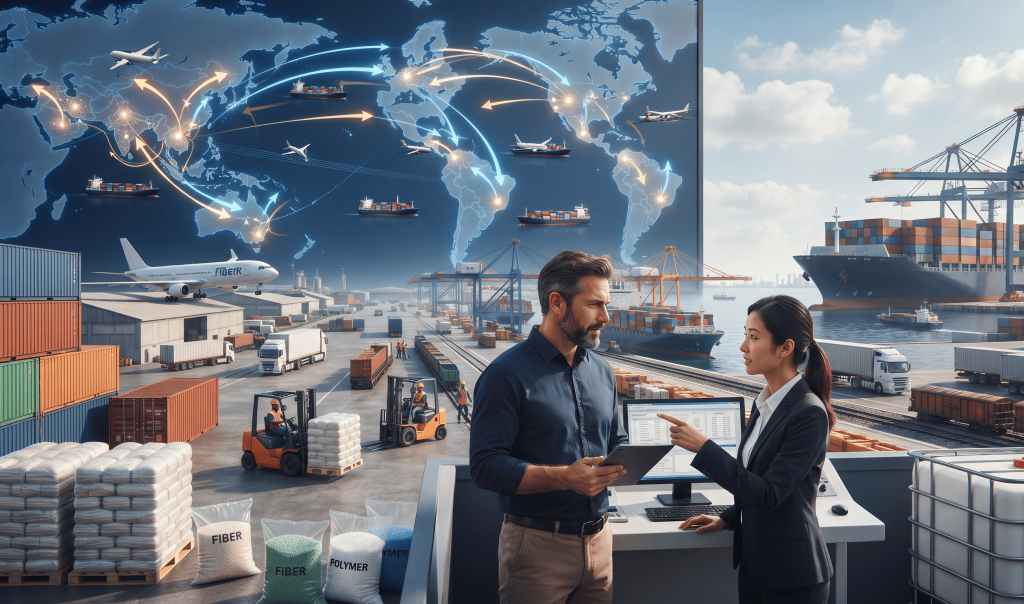 VERTEX global fiber and polymer supply network for international buyers