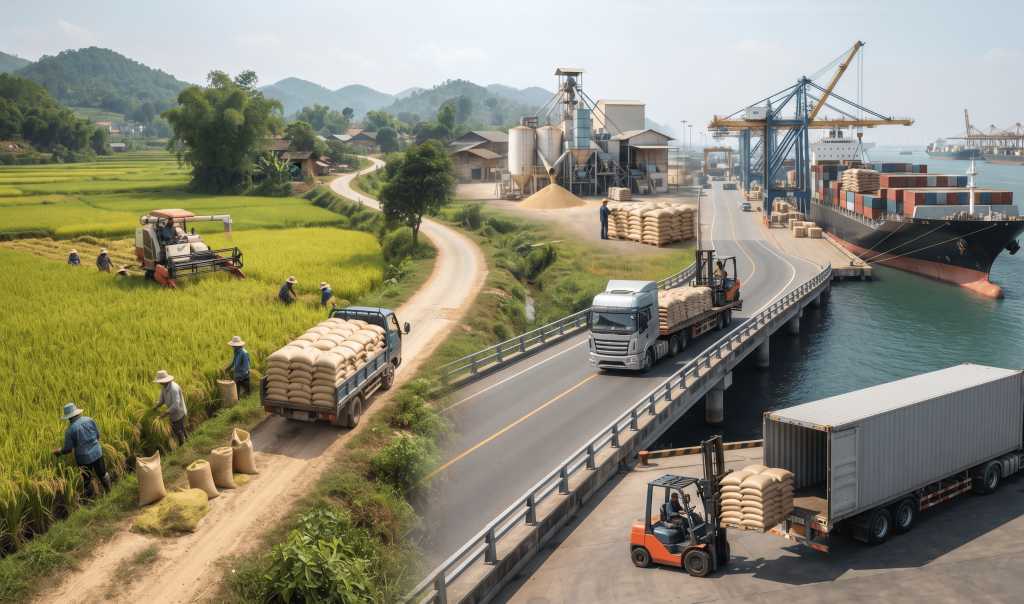 Rice supply chain traceability from farm to international buyer